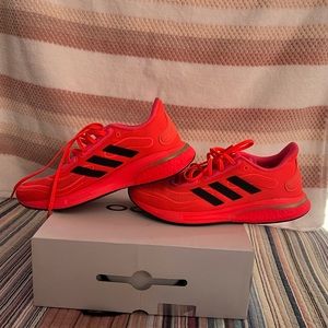 Adidas supernova running shoes size 8, Signal Pink/Black/Copper Metallic
